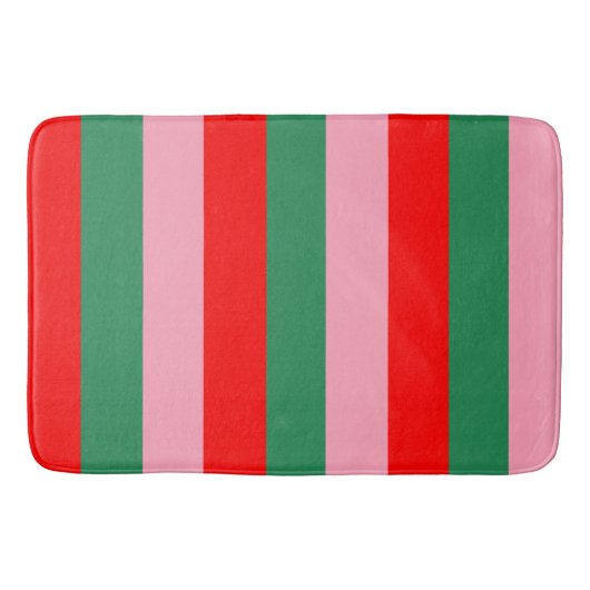 Contemporary Christmas Stripes  Badmat (Voorkant)