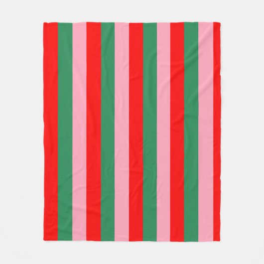 Contemporary Christmas Stripes  Fleece Deken (Voorkant)