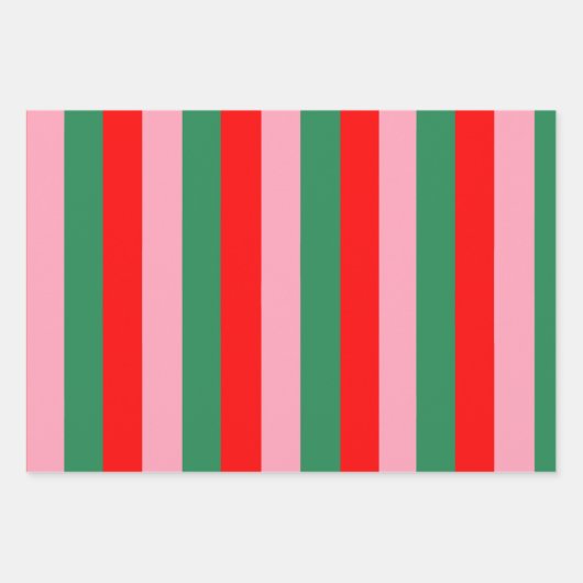 Contemporary Christmas Stripes  Inpakpapier Vel (Voorkant)