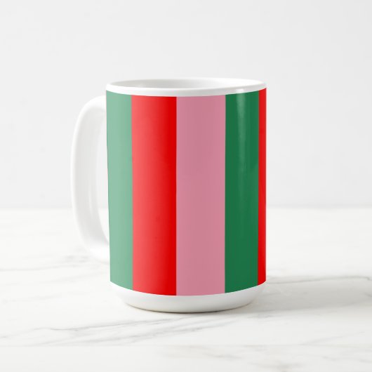 Contemporary Christmas Stripes  Koffiemok (Voorkant links)