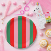 Contemporary Christmas Stripes  Papieren Bordje (Feest)