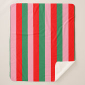 Contemporary Christmas Stripes  Sherpa Deken (Voorkant)
