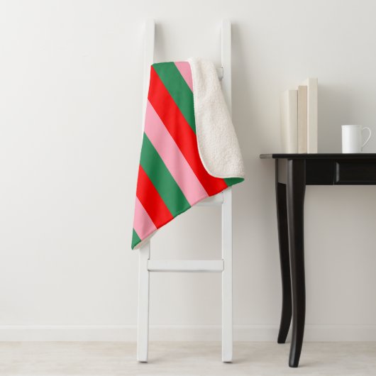 Contemporary Christmas Stripes  Sherpa Deken (In situ)