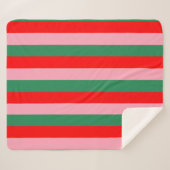 Contemporary Christmas Stripes  Sherpa Deken (Voorkant (horizontaal))