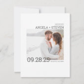 Contemporary Clean Minimalist Bewaar de datumfoto Save The Date (Voorkant)
