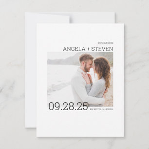 Contemporary Clean Minimalist Bewaar de datumfoto Save The Date