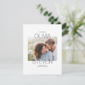 Contemporary Clean Minimalist Bewaar de datumfoto Save The Date (Staand voorkant)