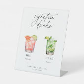 Contemporary Cocktails Signature Drinks Reclamebord Met Voetstuk (Voorkant)