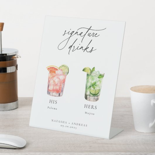 Contemporary Cocktails Signature Drinks Reclamebord Met Voetstuk (Insitu)