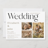 Contemporary Collage Photo Wedding II Uitnodiging (Voorkant)