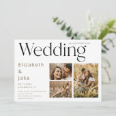 Contemporary Collage Photo Wedding II Uitnodiging (Staand voorkant)