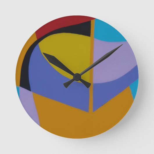 Contemporary Color Interplay Round Clock Ronde Klok (Voorkant)