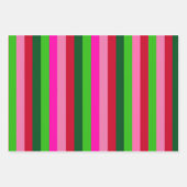 Contemporary Colors Christmas Stripes Inpakpapier Vel (Voorkant 2)