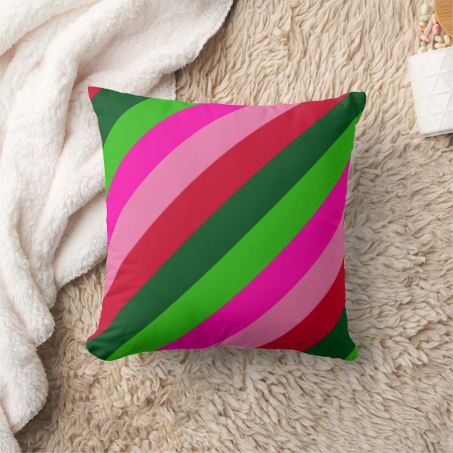 Contemporary Colors Christmas Stripes  Kussen (Deken)