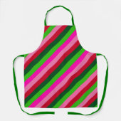 Contemporary Colors Christmas Stripes  Schort (Voorkant)