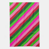 Contemporary Colors Christmas Stripes  Theedoek (Verticaal)