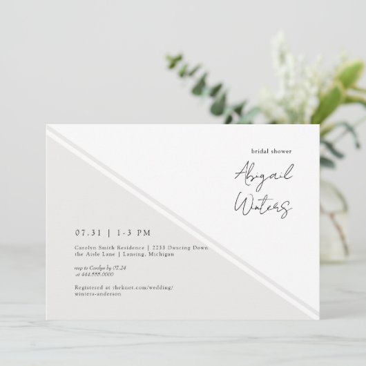 Contemporary Cream Simplicity Vrijgezellenfeest Kaart (Staand voorkant)