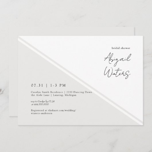 Contemporary Cream Simplicity Vrijgezellenfeest Kaart (Voorkant / Achterkant)