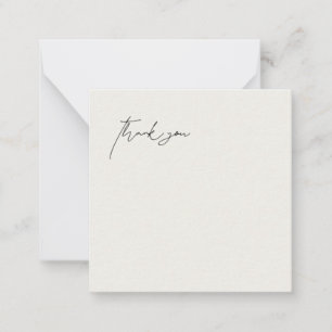 Contemporary Cream Wedding Blank Bedankt Notitiekaartje