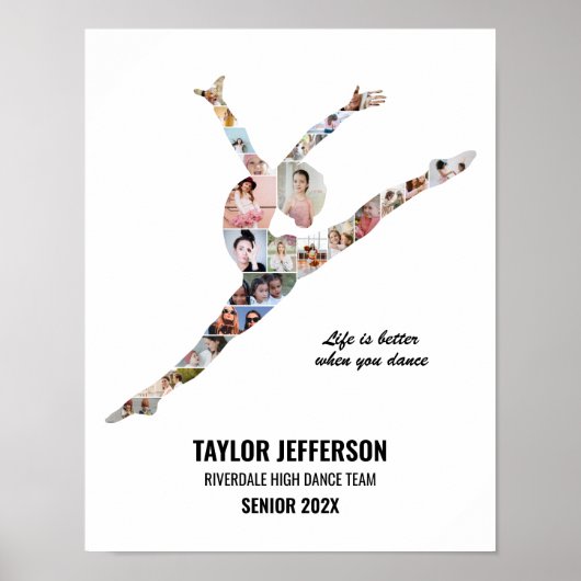 Contemporary Dance Personalized Photo Collage Poster (Voorkant)