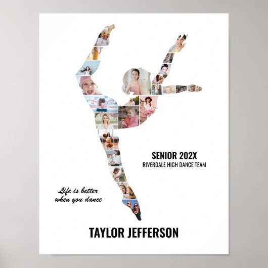 Contemporary Dance Photo Collage Senior Gift Poster (Voorkant)
