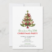 Contemporary designer Christmas tree party invite Kaart (Voorkant)