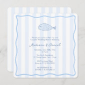 Contemporary Doodle Fish Fry Engagement Party Kaart (Voorkant / Achterkant)