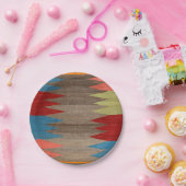 Contemporary Dusty Blue Gray Striped  Papieren Bordje (Feest)