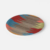 Contemporary Dusty Blue Gray Striped  Papieren Bordje (Gekanteld)