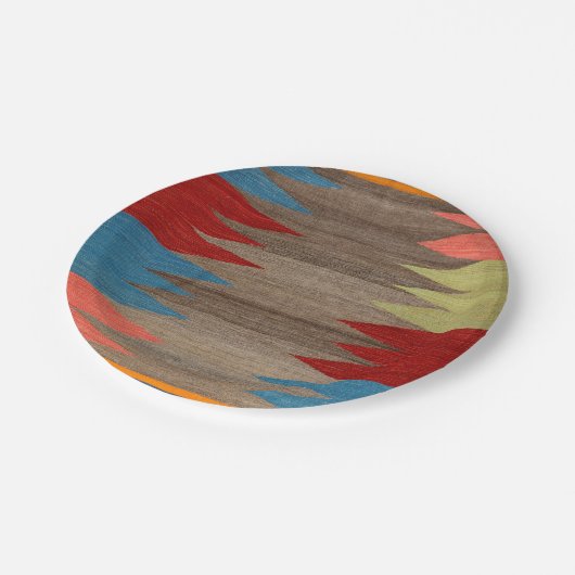 Contemporary Dusty Blue Gray Striped  Papieren Bordje (Gekanteld)