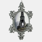 Contemporary Eiffel tower Tin Sneeuwvlok Ornament (Links)