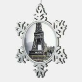 Contemporary Eiffel tower Tin Sneeuwvlok Ornament (Rechts)