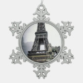 Contemporary Eiffel tower Tin Sneeuwvlok Ornament (Voorkant)