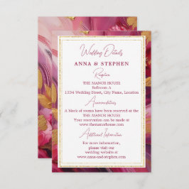 Contemporary Elegance: Fuchsia Pink Gold Informatiekaartje