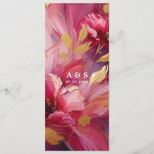 Contemporary Elegance:  Fuchsia Pink Gold Menu (Achterkant)