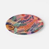 Contemporary exotic animals and birds 1 pink papieren bordje (Gekanteld)