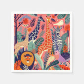 Contemporary exotic animals and birds 1 pink servet (Voorkant)