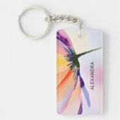 Contemporary Floral Optional Custom Name Sleutelhanger (Voorkant)