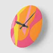 Contemporary Form of Orange and Pink Round Clock Ronde Klok (Hoek)
