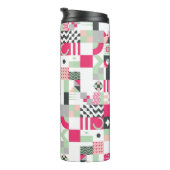 Contemporary geometric mosaic seamless pattern wit thermosbeker (Geroteerd rechts)