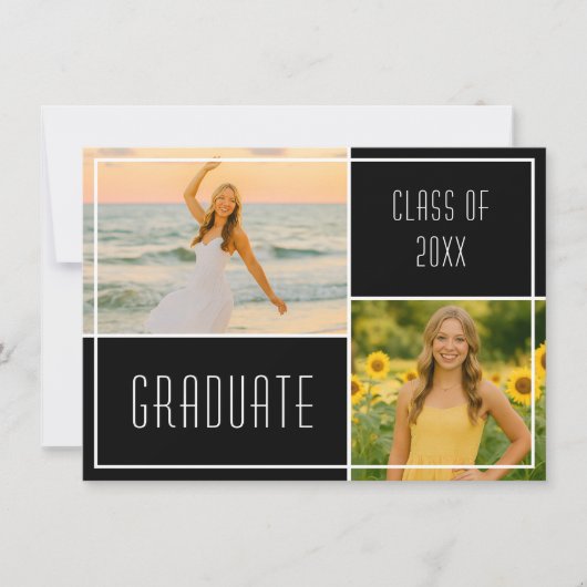 Contemporary Graduation Party Invitation Kaart (Voorkant)