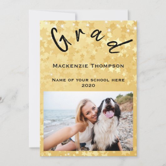 Contemporary Graduation Photo Announcement Feestdagenkaart (Voorkant)