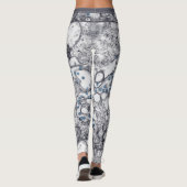 Contemporary Gray Blue Abstraction Special Paint Leggings (Achterkant)