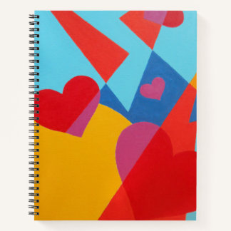 Contemporary Heart Spiral Notebook – Bold Colors Notitieboek