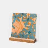 Contemporary Leaf Design in Peach Acryl Bord (Hoek)