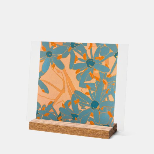 Contemporary Leaf Design in Peach Acryl Bord (Hoek)