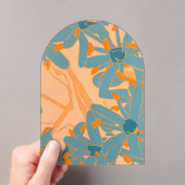 Contemporary Leaf Design in Peach Acryl Uitnodigingen (Insitu (Draagbaar))