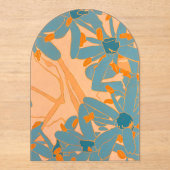 Contemporary Leaf Design in Peach Acryl Uitnodigingen (Voorkant)