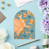 Contemporary Leaf Design in Peach Acryl Uitnodigingen (Insitu (Huwelijk))