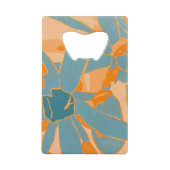 Contemporary Leaf Design in Peach Bottleopener Creditkaart Flessenopener (Voorkant)